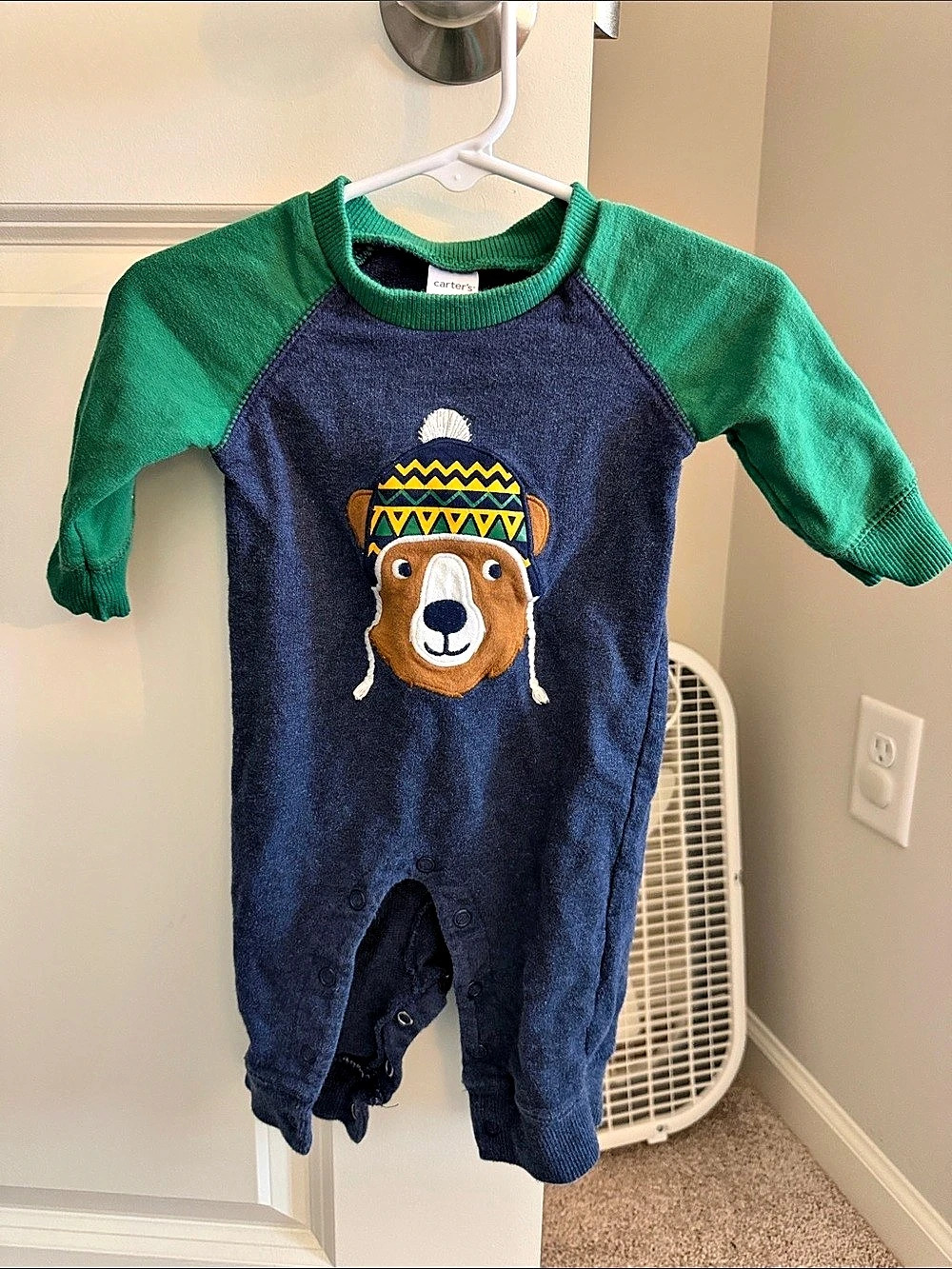 Carter's Bear  Blue & Green Baby one pc 3M